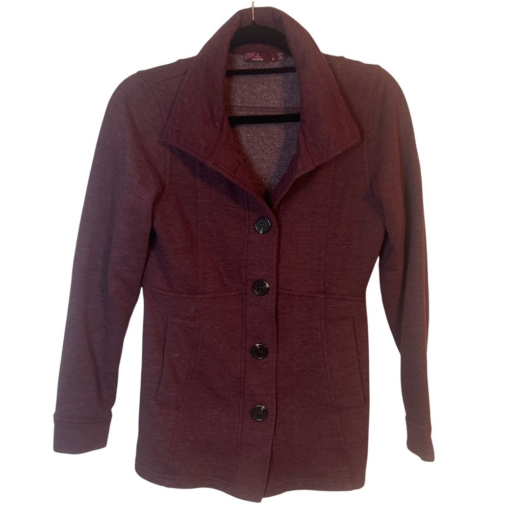 Prana Catrina Jacket Button‎ Front Small Burgundy Womens Outdoor Casual Coat